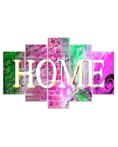 Leinwandbild - Home Wandinschrift Bunt | Feeby