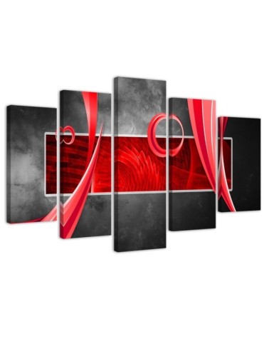 Abstract red 3D wall art  painting for living room, office | FEEBY