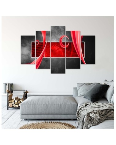 Modernes Wandbild - Abstrakt Grau Rot | Feeby