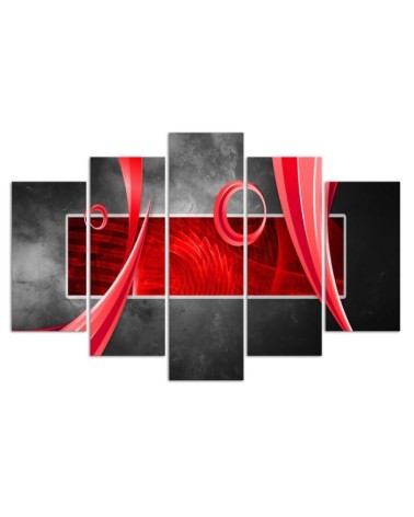 Modernes Wandbild - Abstrakt Grau Rot | Feeby