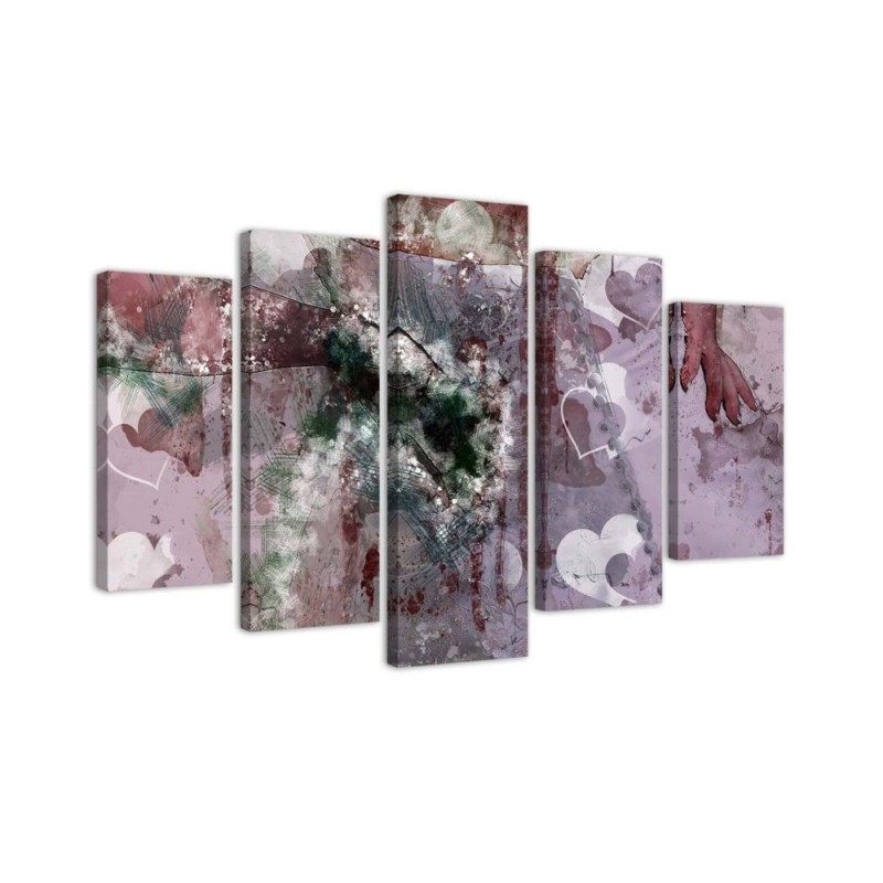 Leinwandbild - Abstrakt Herz Violett Lila | Feeby