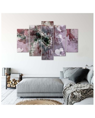 Leinwandbild - Abstrakt Herz Violett Lila | Feeby