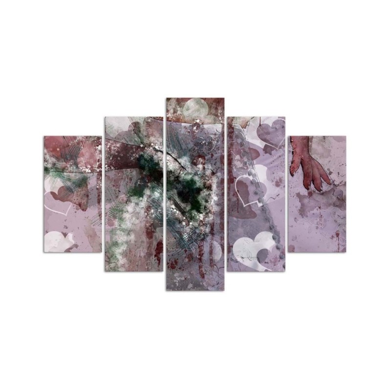 Leinwandbild - Abstrakt Herz Violett Lila | Feeby