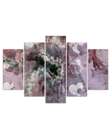 Leinwandbild - Abstrakt Herz Violett Lila | Feeby