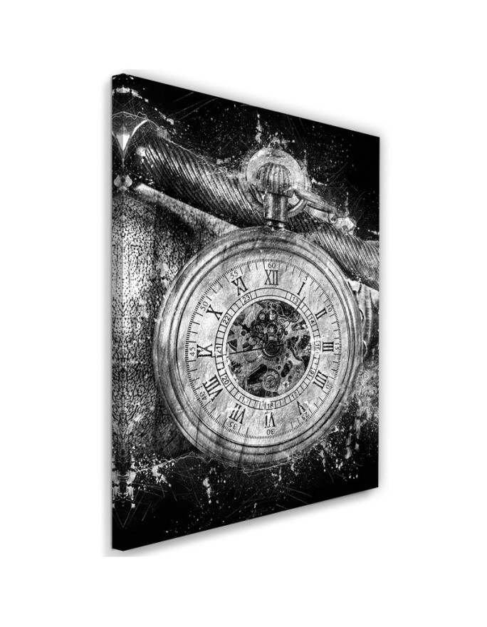 Canvas painting for living room Clock black and white | FEEBY