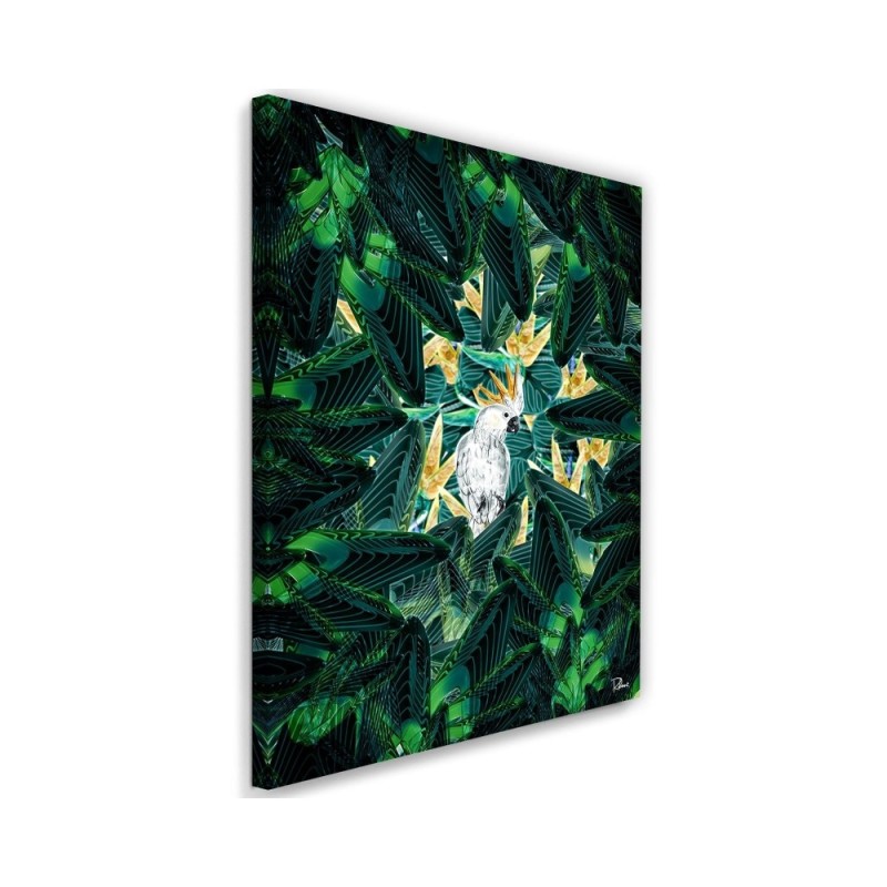 Obraz na płótnie canvas Diamentowa papuga w liściach | FEEBY