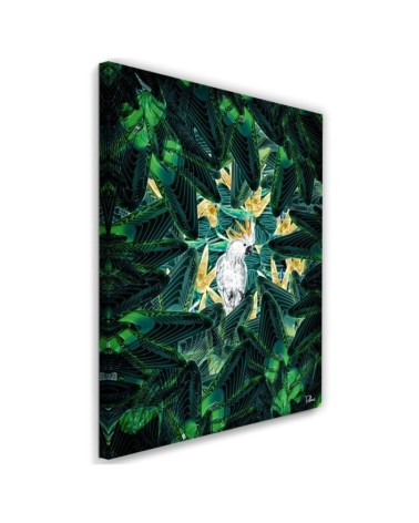 Obraz na płótnie canvas Diamentowa papuga w liściach | FEEBY