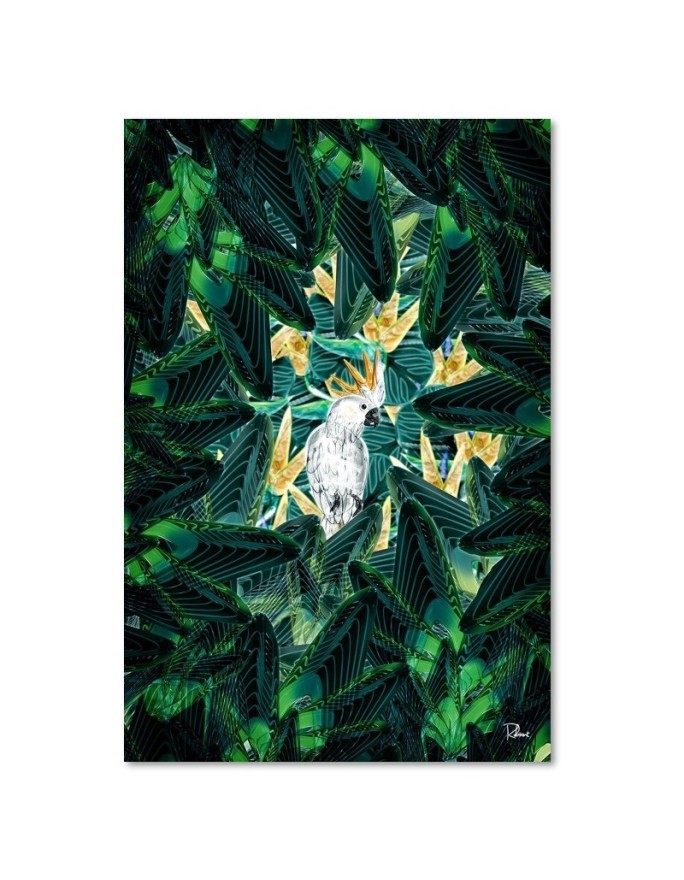 Obraz na płótnie canvas Diamentowa papuga w liściach | FEEBY