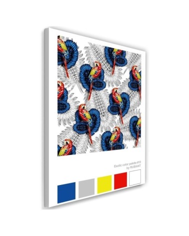 Wall art murals for the wall - Parrots on leaves | FEEBY