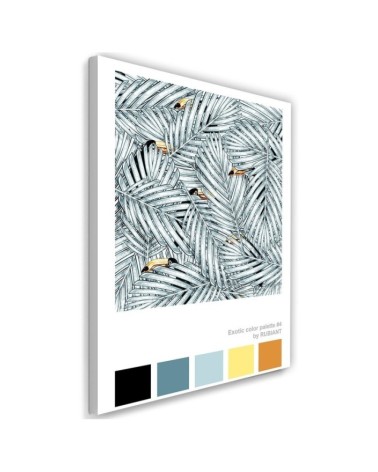 Wall art paintings for kitchen, dining room Parrots Toucans in leaves | FEEBY