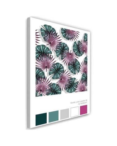 Wall art painting for living room Colourful leaves Rubiant | FEEBY