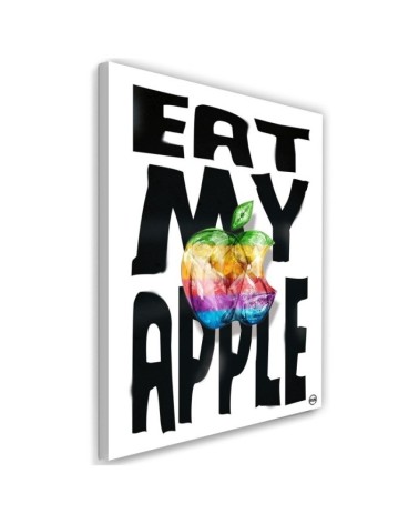 Modern painting for Kids room Inscription and colourful apple | FEEBY