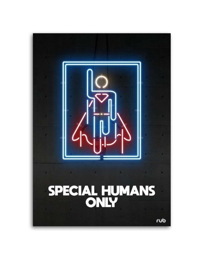 Obraz nowoczesny dla chłopca Superman neon Rubiant | FEEBY