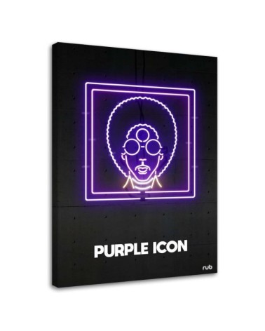 Wall art painting for youth room Purple icon neon | FEEBY
