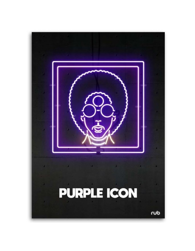 Obrazy na ścianę do pokoju młodzieżowego Purple icon neon | FEEBY