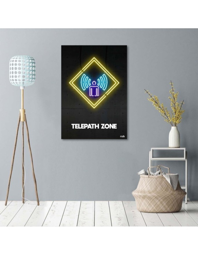 Obraz do biura na ścianę Telepatia neon Rubiant | FEEBY