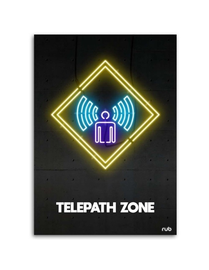 Obraz do biura na ścianę Telepatia neon Rubiant | FEEBY