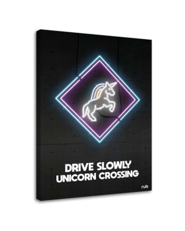Jednorożec neon - do pokoju dziewczynki na ścianę | FEEBY