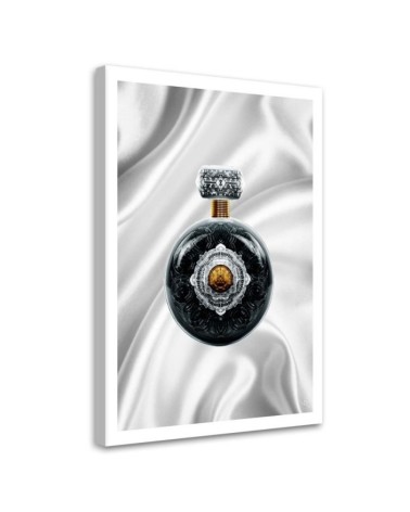 Designer Canvas prints for the home - Grey perfume on white background Rubiant | FEEBY