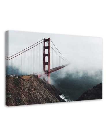 Golden Gate - canvas print for living room wall | FEEBY