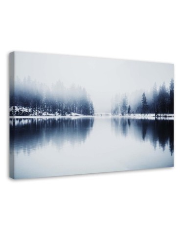 Modern painting Lake in winter for a wall to the room | FEEBY
