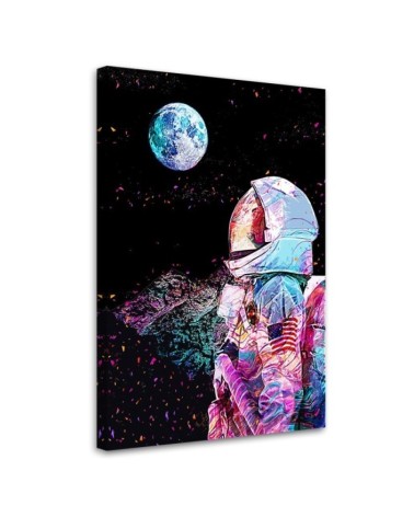 Obrazy na ścianę Neonowy Astronauta i widok na planete | FEEBY