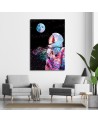 Obrazy na ścianę Neonowy Astronauta i widok na planete | FEEBY
