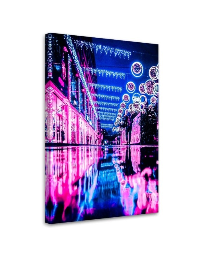 Obraz dekoracyjny na ścianę Świąteczna neonowa ulica | FEEBY