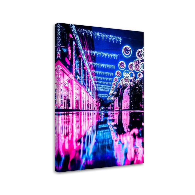 Obraz dekoracyjny na ścianę Świąteczna neonowa ulica | FEEBY