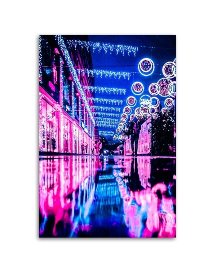 Obraz dekoracyjny na ścianę Świąteczna neonowa ulica | FEEBY