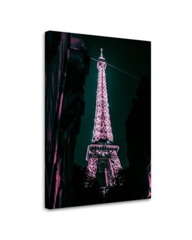 Eiffel Tower in pink - wall art painting for living room, bedroom | FEEBY