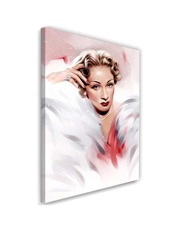 Obraz do sypialni Marlene Dietrich w białym futrze | FEEBY