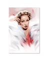 Obraz do sypialni Marlene Dietrich w białym futrze | FEEBY