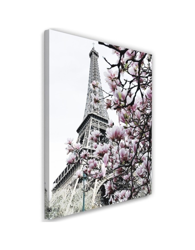 Modern Canvas painting Eiffel Tower and magnolias Dmitry Belov | FEEBY