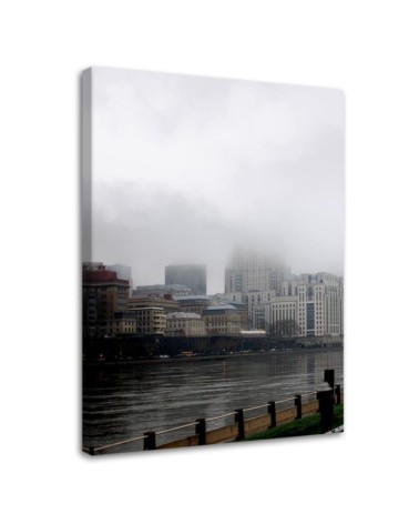 Wall painting for office, living room City in the fog Dmitry Belov | FEEBY