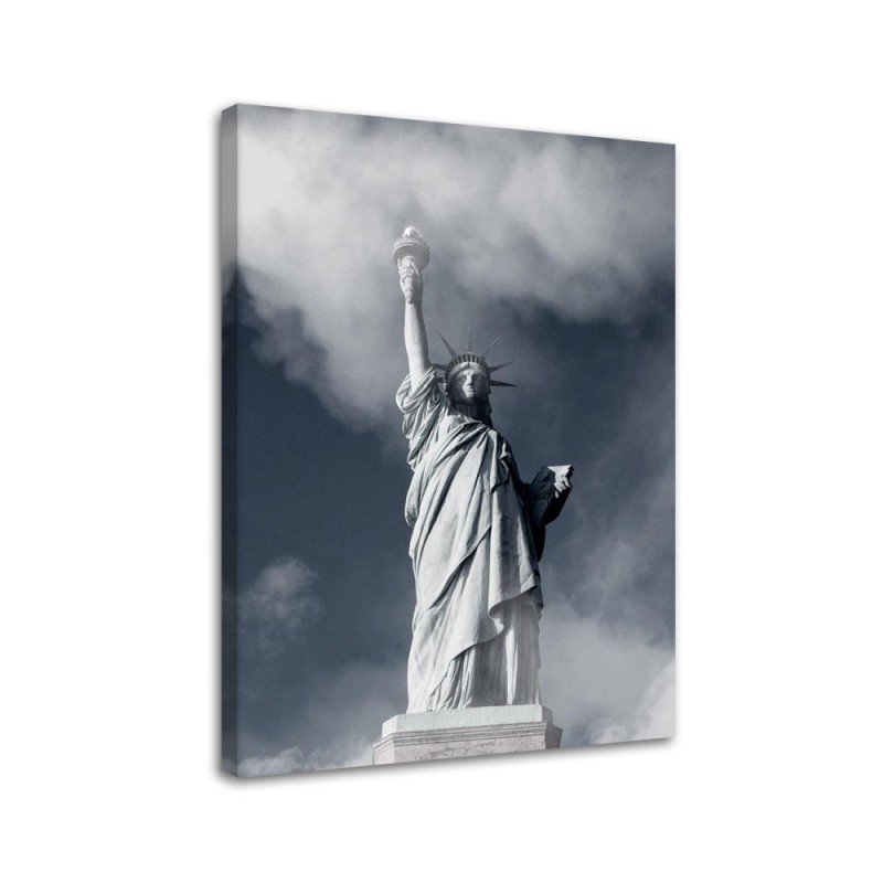 Picture on Canvas for the living room for the wall Statue of Liberty in the fog | FEEBY