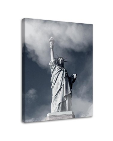 Picture on Canvas for the living room for the wall Statue of Liberty in the fog | FEEBY