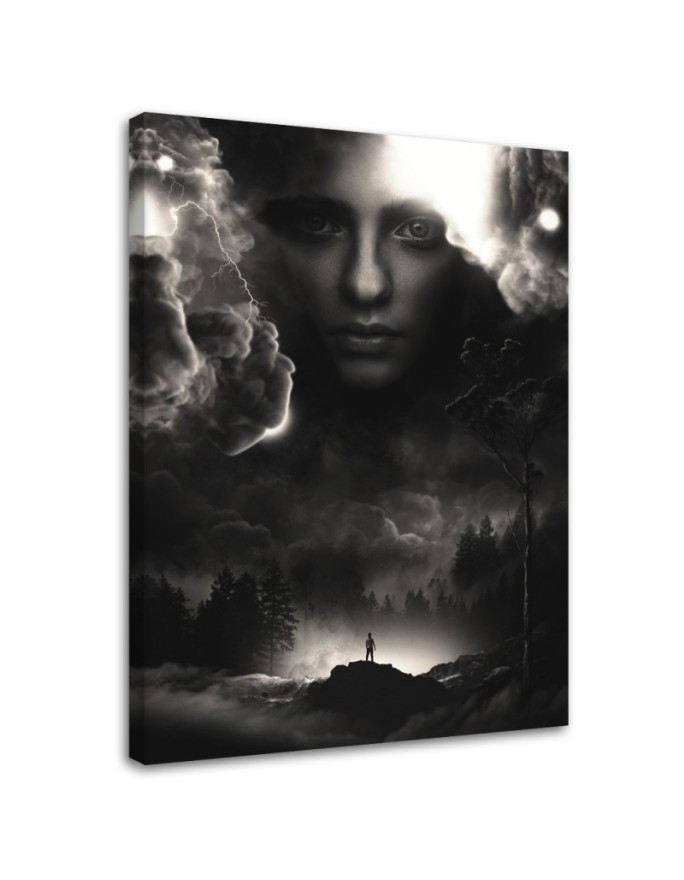 Obraz digital art na ścianę Twarz kobiety w niebie | FEEBY