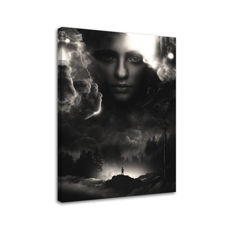 Obraz digital art na ścianę Twarz kobiety w niebie | FEEBY