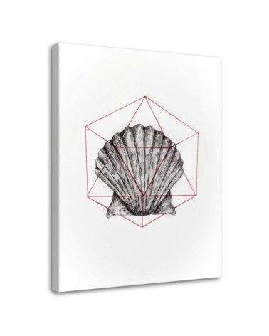 Geometric shell wall art painting for office | FEEBY