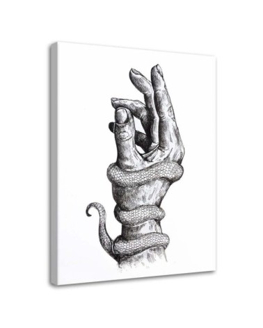 Digital Canvas art painting Snake on hand Jan Perit Kablan | FEEBY