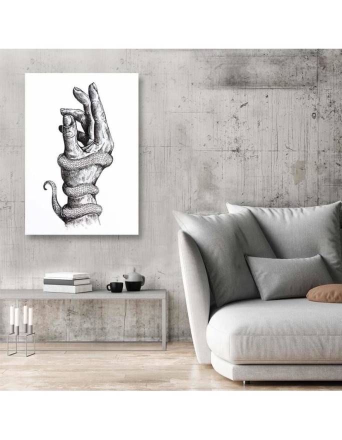 Obraz digital art Wąż na dłoni Jan Perit Kablan | FEEBY