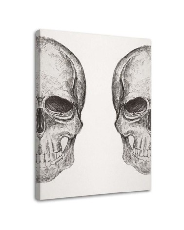Modern Canvas wrapped painting for wall Black and white Skulls | FEEBY