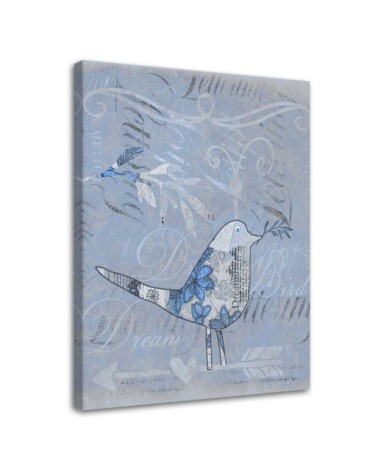 Canvas prints for modern living room Bird on blue background | FEEBY