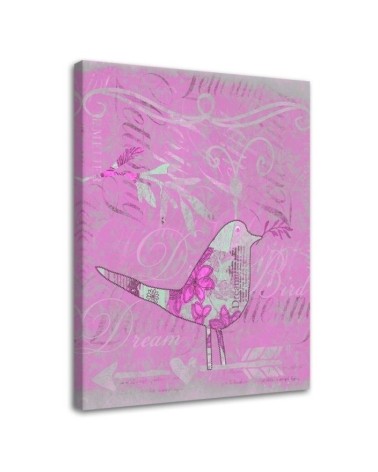 Canvas prints for bedroom Bird on pink background Andrea Haase | FEEBY