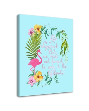 Canvas prints youth Tropical lettering and flamingo Andrea Haase | FEEBY
