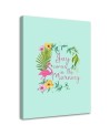 Modern Canvas painting - Flamingo and tropical lettering Andrea Haase | FEEBY