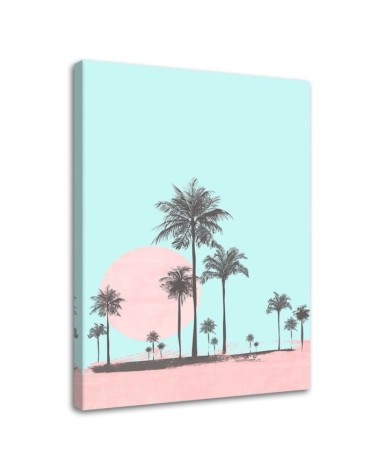 Canvas prints digital art - Pink desert and palm trees Andrea Haase | FEEBY