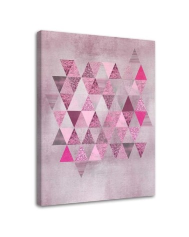 Modern Canvas paintings for living room Triangles pink Andrea Haase | FEEBY
