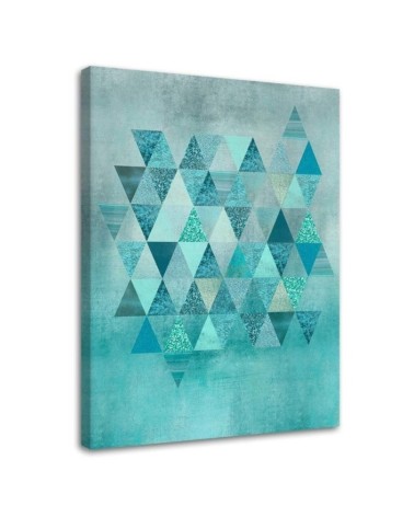 Modern wall art painting - Blue triangles Andrea Haase | FEEBY